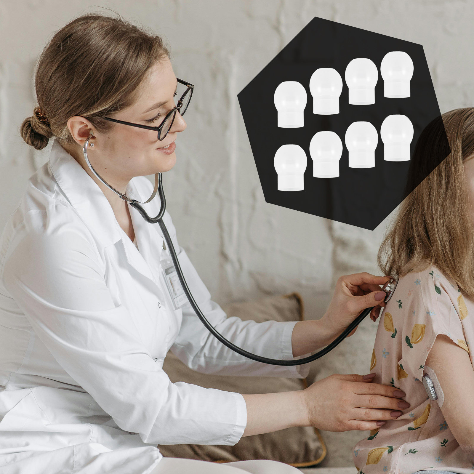 Silicone Ear Tip Replacement - 8Pcs Soft Silicone Stethoscope Ear Tips