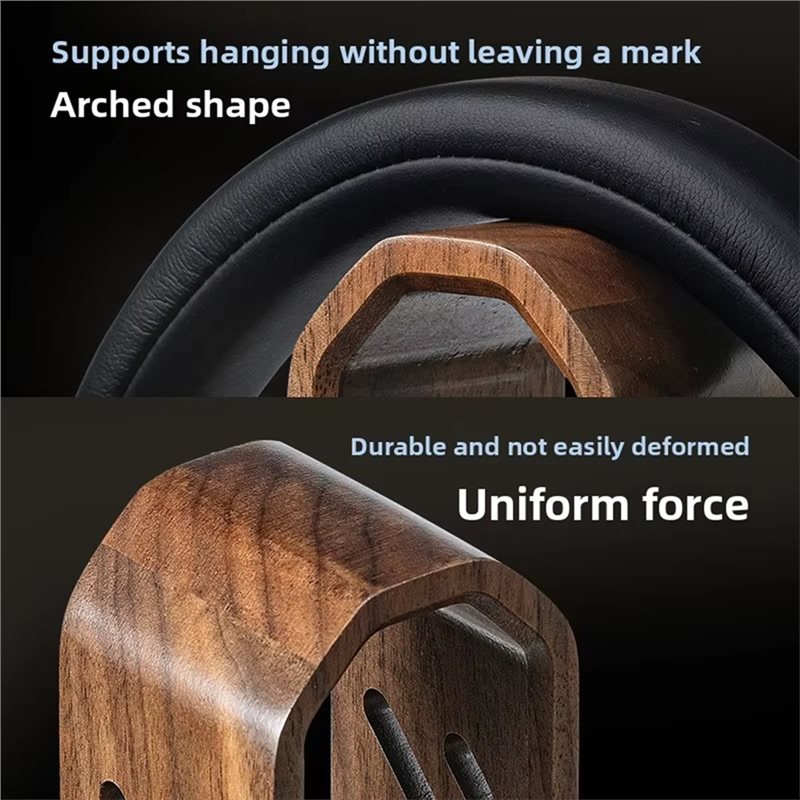 FFYY-Rotating Walnut Wooden He - Headphone Stand Desk recension och pris