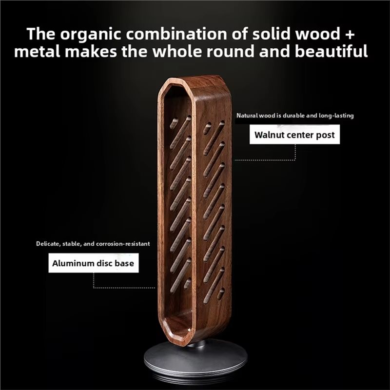 FFYY-Rotating Walnut Wooden He - Headphone Stand Desk recension och pris